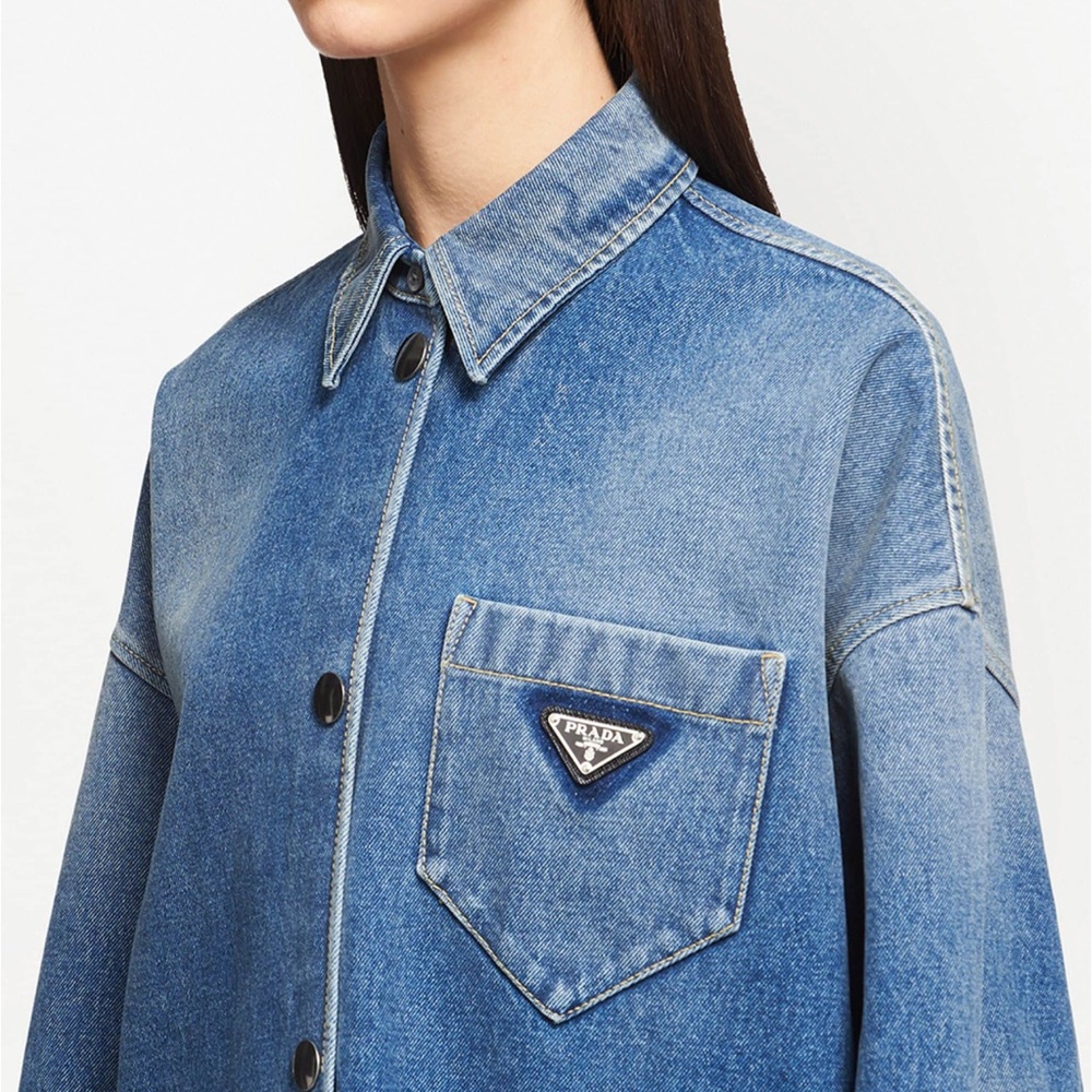Prada Oversized Organic Denim Shirt